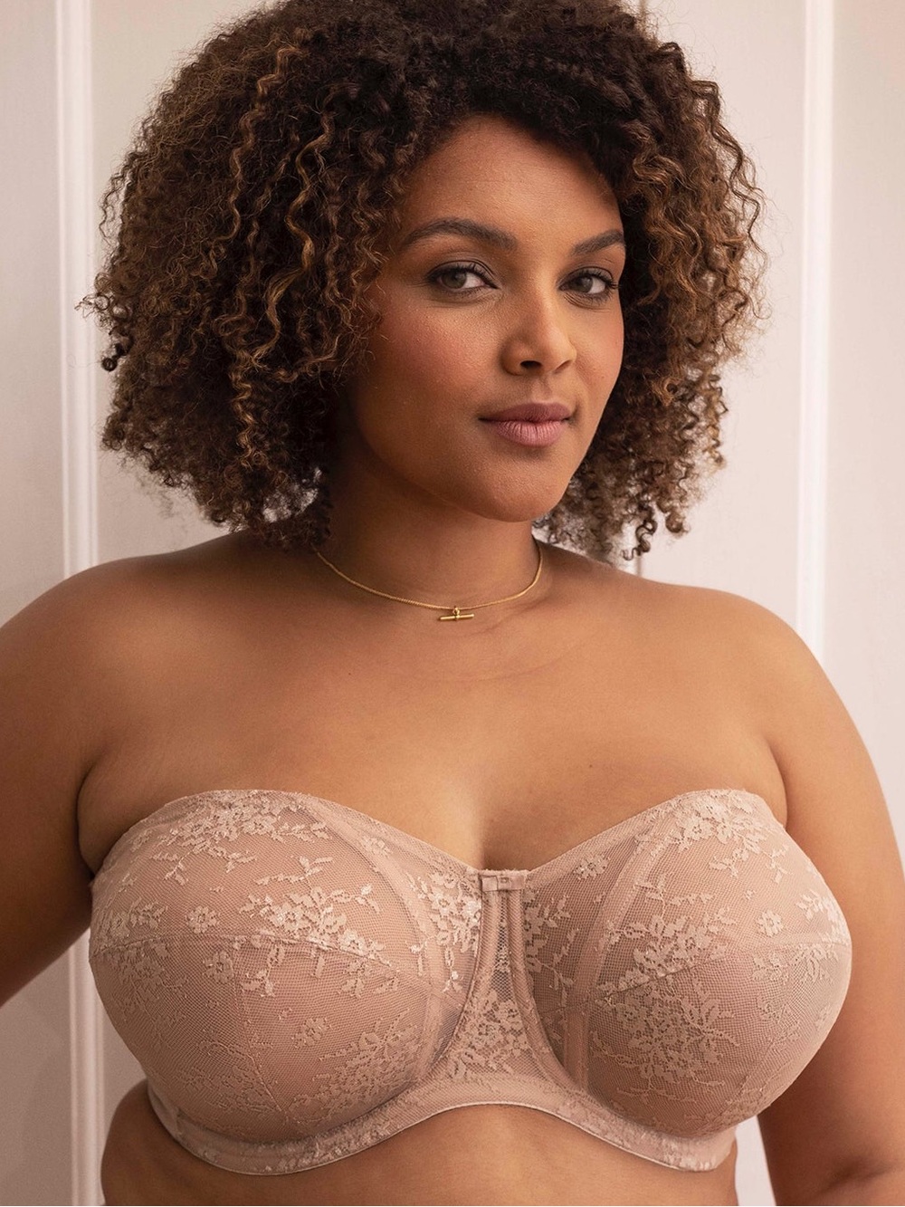 Goddess Verity Strapless Underwire Bra Beige Lace NWT UK 42G / US 42I GD700213